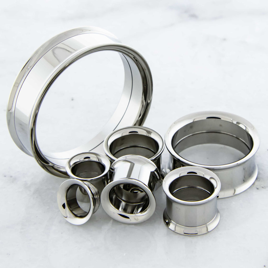 Steel Double Flare Tunnels - Internally Threaded | Body Jewelry | Wiccan Center