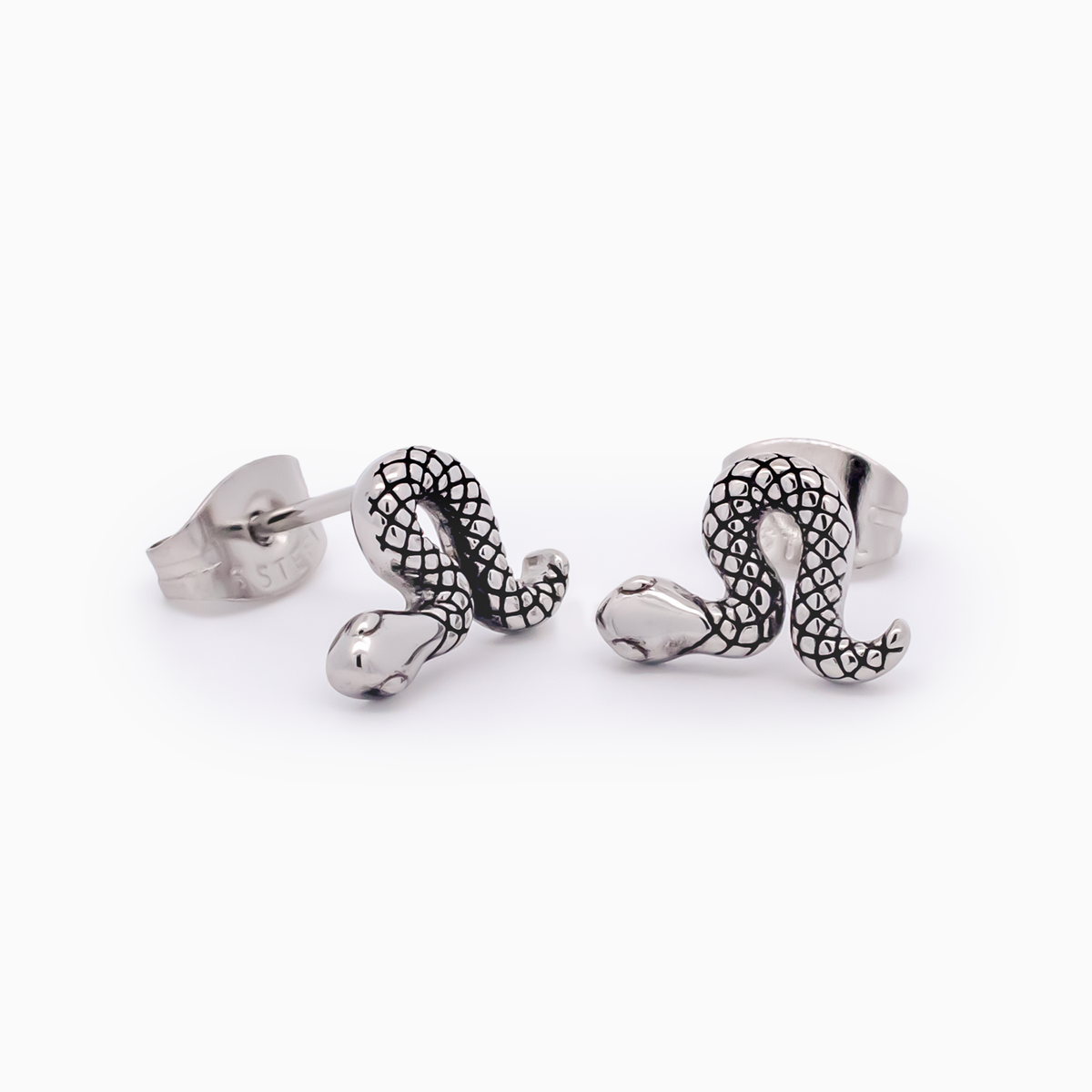 Steel Snake Earring Studs | Body Jewelry | Wiccan Center