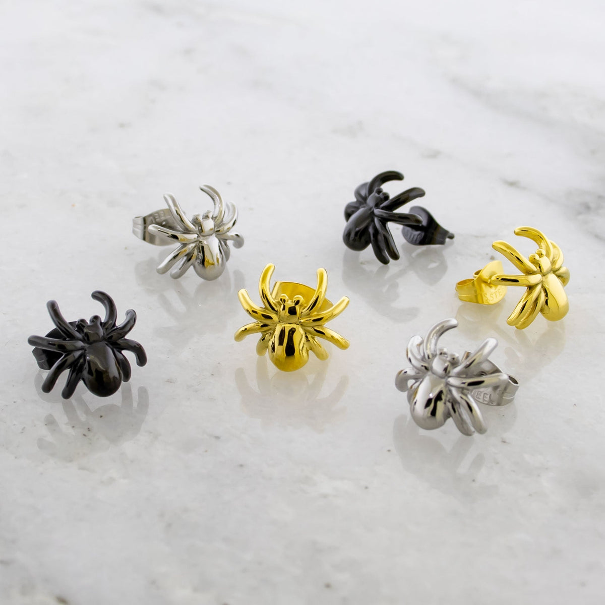 Steel Spider Earring Studs | Body Jewelry | Wiccan Center