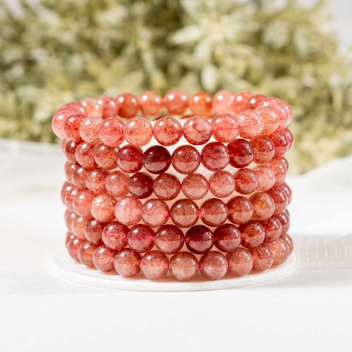 Strawberry Quartz Bracelet (Attraction and Emotional Calmness) | Bracelets | Wiccan Center