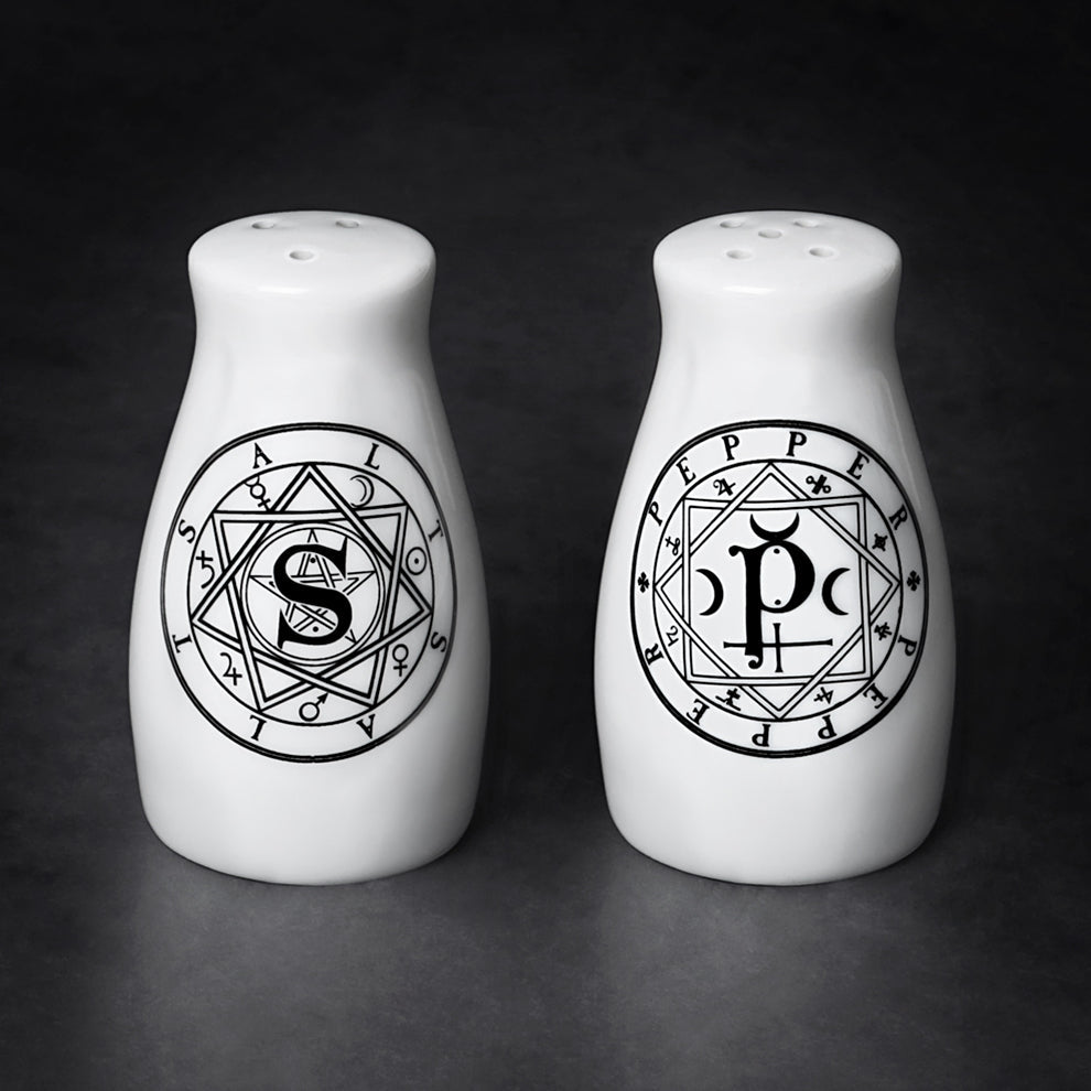 'S' AND 'P': Salt & Pepper Shaker Set | Salt & Pepper Shakers | Wiccan Center