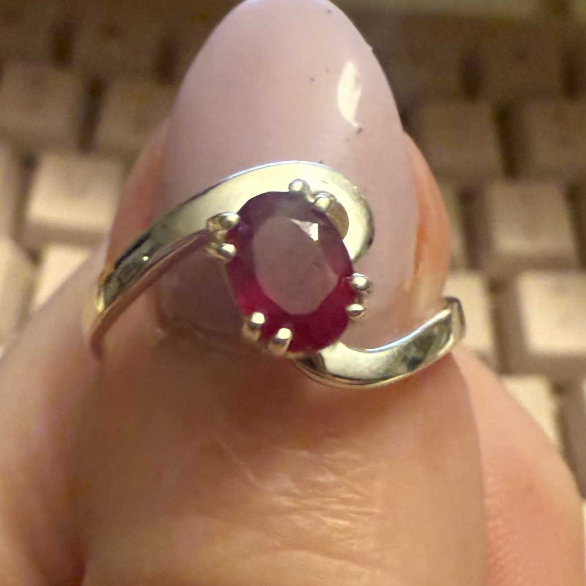 Ruby Spiral Sterling Silver Ring | Rings | Wiccan Center