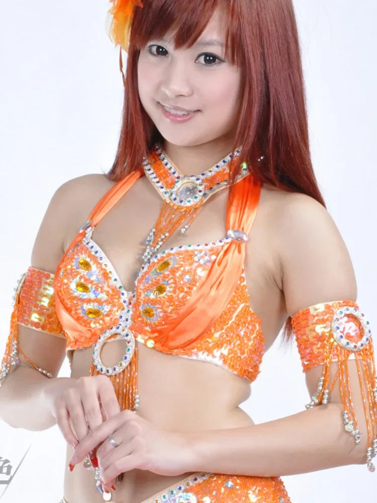 The Stardust Oasis Sirena – Sequined & Beaded Push-Up Belly Dance Bra Top | Costume Tops | Wiccan Center