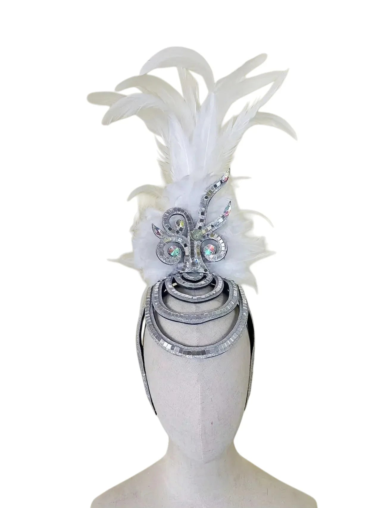 The Stardust Wings of Radiance – Deluxe Feathered Samba & Carnival Crown
