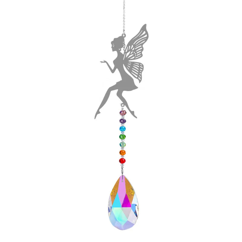 Animal metal sheet butterfly pendant crystal ball prism sun catcher DIY hanging decoration window decoration garden sun catcher | | Wiccan Center