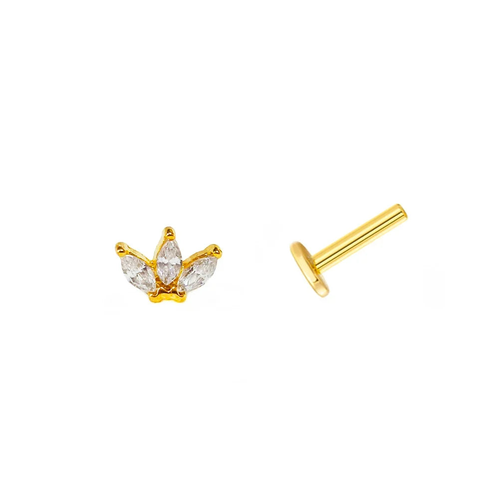 Lightning Internal Thread Labret Piercing Crown Bee Flowers Cartilage Earring Tragus Conch 316L Stainlesss Steel Body Jewelry | | Wiccan Center