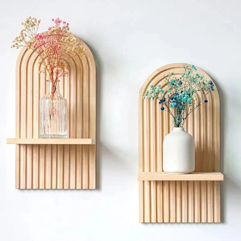 Boho Wooden Shelves for Wall Decorative Book Floating Wall Shelf for Living Room Bathroom Bedroom Classroom Office Nursery Home