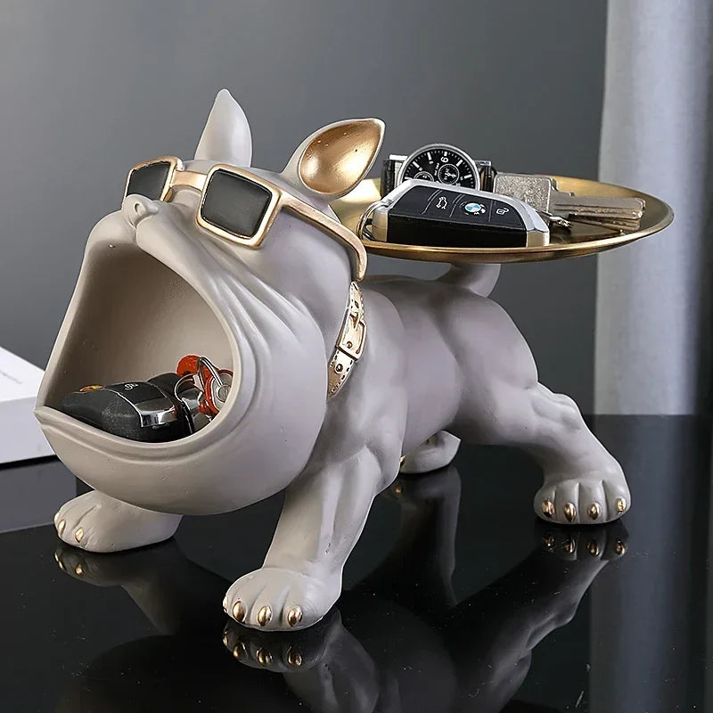 30cm/11.8inch Home Decor Bulldog Figurine Dog Statue Key Storage Box Animal Ornament Resin Craft Art Figurine Puppy Sculpture | | Wiccan Center
