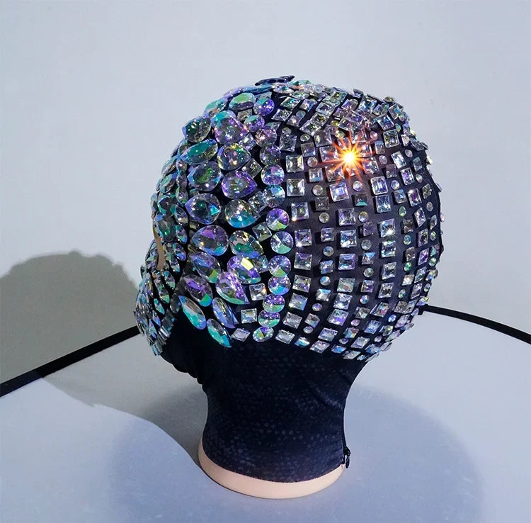 Super Shiny Rhinestone Full Face Headwear Mask | Masks | Wiccan Center