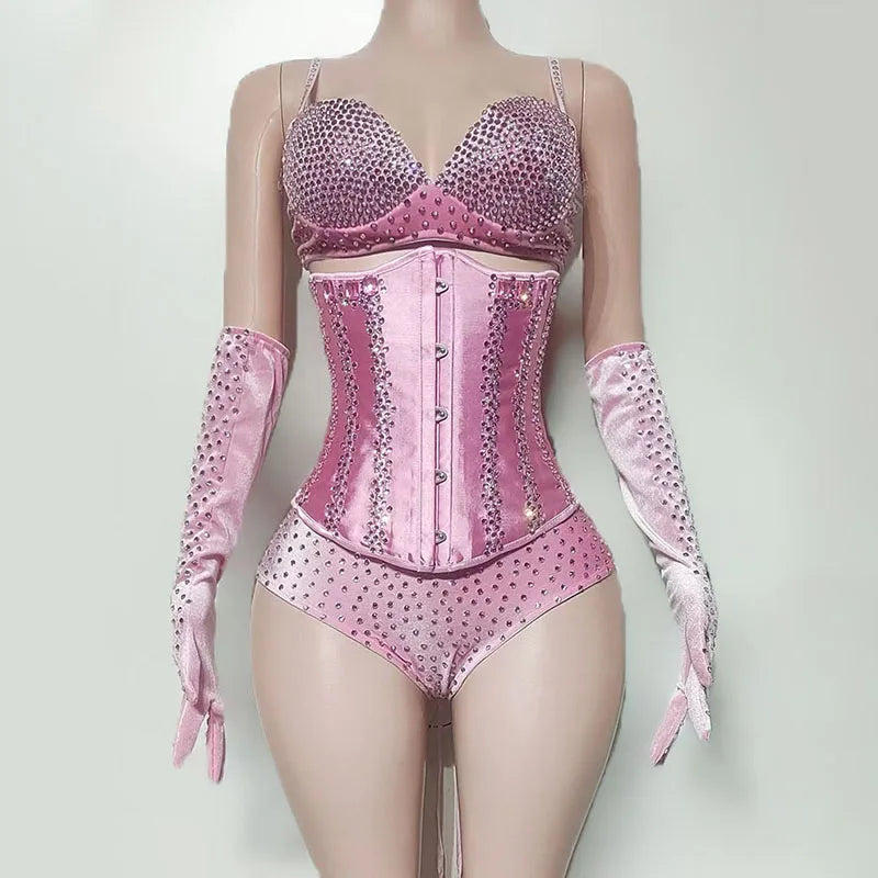 The Stardust Sugar Rush – Pink Feather & Glitter Stage Costume Set | Costume Sets | Wiccan Center