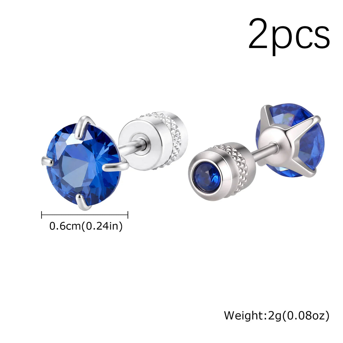 CZ Stud Earrings for Men Women,Hypoallergenic Stainless Steel Round Cubic Zirconia Stud Earrings,Body Piercing Jewelry | | Wiccan Center