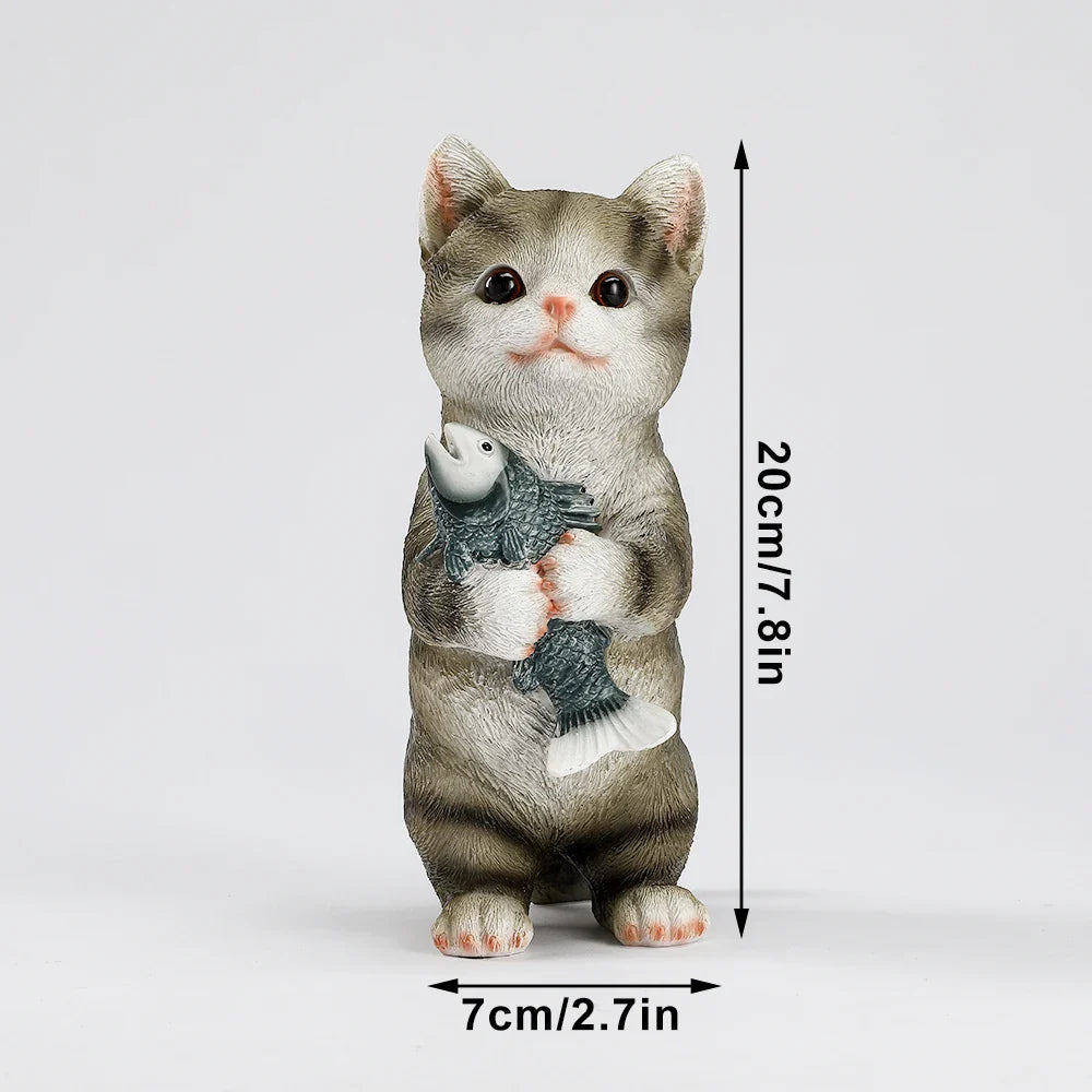 Cat Figurines Outdoor Garden Statues for Patio, Lawn Yard Decoration, Orange Cat Sculpture and Figurines Cat Lover Gifts Kitten | | Wiccan Center