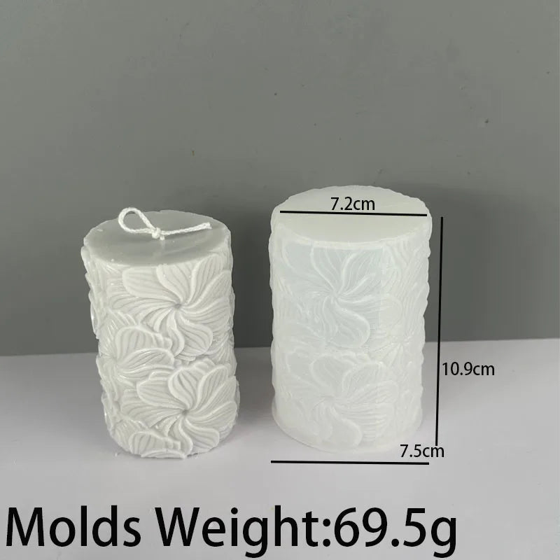 Flower Butterfly Columnar Silicone Candle Mold DIY Waves Soap Resin Plaster Making Tool Geometry Chocolate Mould Home Decor Gift