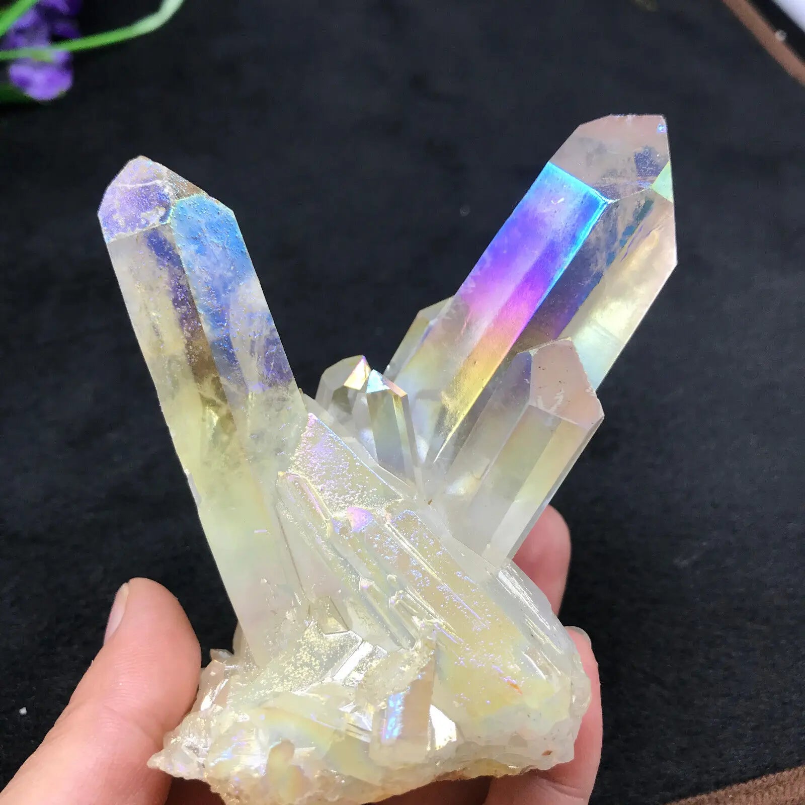 Rainbow Angel Aura Quartz Crystal Cluster | Crystals | Wiccan Center