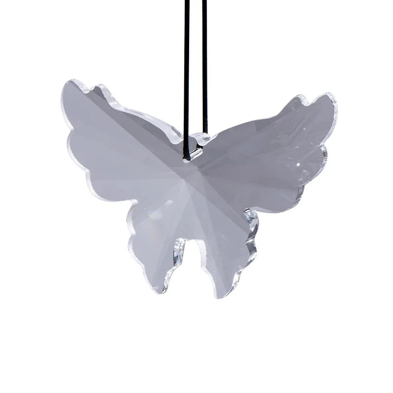 Crystal Butterfly Prism Pendant Light Sun Catcher Rainbow Captor Christmas Tree Decoration Hanging Sunshade Lighting Decor