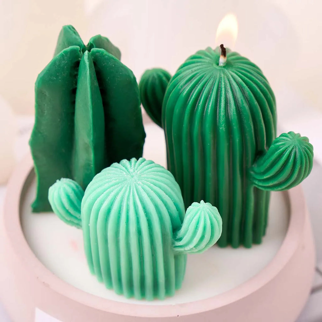 3D Cactus Aromatherapy Candle Silicone Mold DIY Simulation Succulent Plant Clay Molds Soap Plaster Resin Craft Making Home Decor