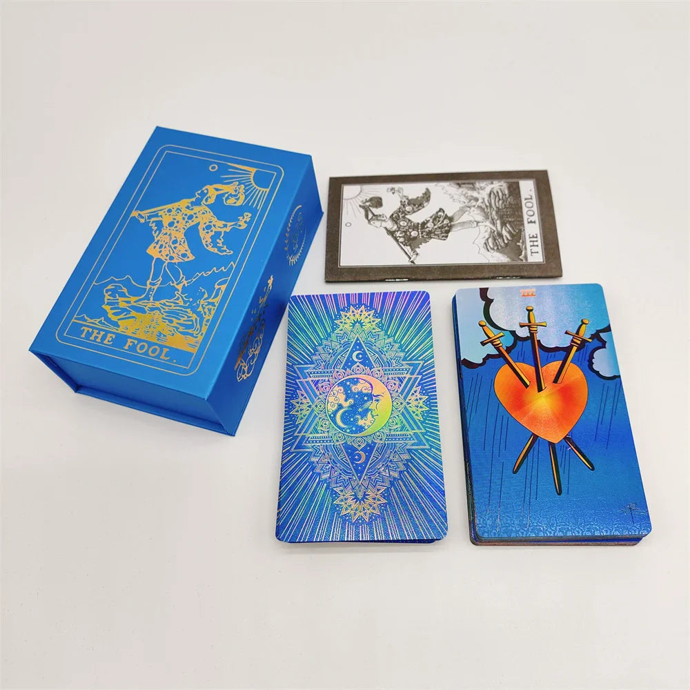 New Plastic Rider Waite Tarot Hot Stamping Gold Foil Tarot Exquisite Board Game Divination Cards For Collection | | Wiccan Center