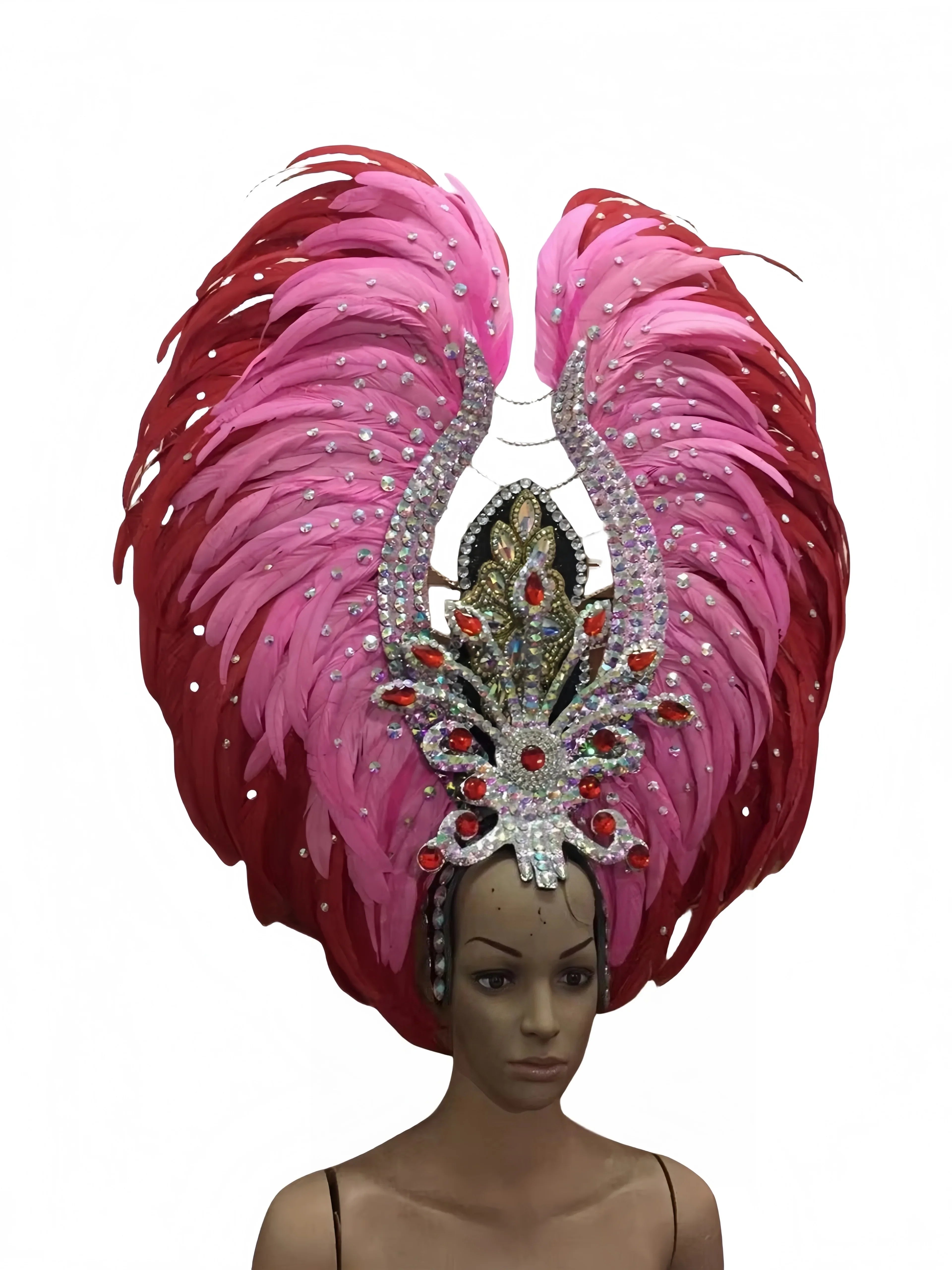 Feather headdress samba costume carnival halloween party bar performance hat makeup dance wings parade