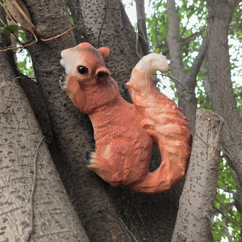 Squirrel Figurine Statues Tree Climber Sculpture Hanging Tree Garden Statue Hugger Decorations Outdoor Gifts Garden Decor Resin | | Wiccan Center