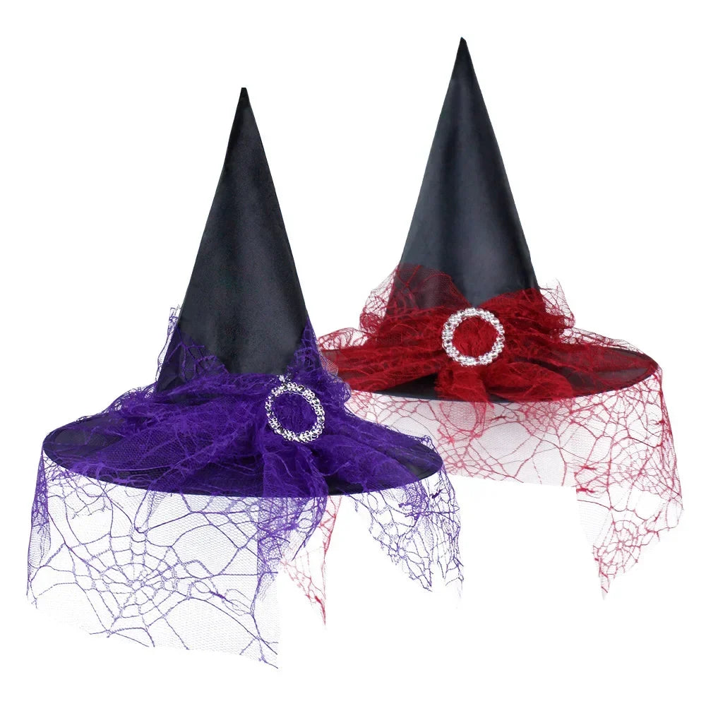 Halloween Witch Hat Gauze Costume Headwear for Adults & Children | | Wiccan Center