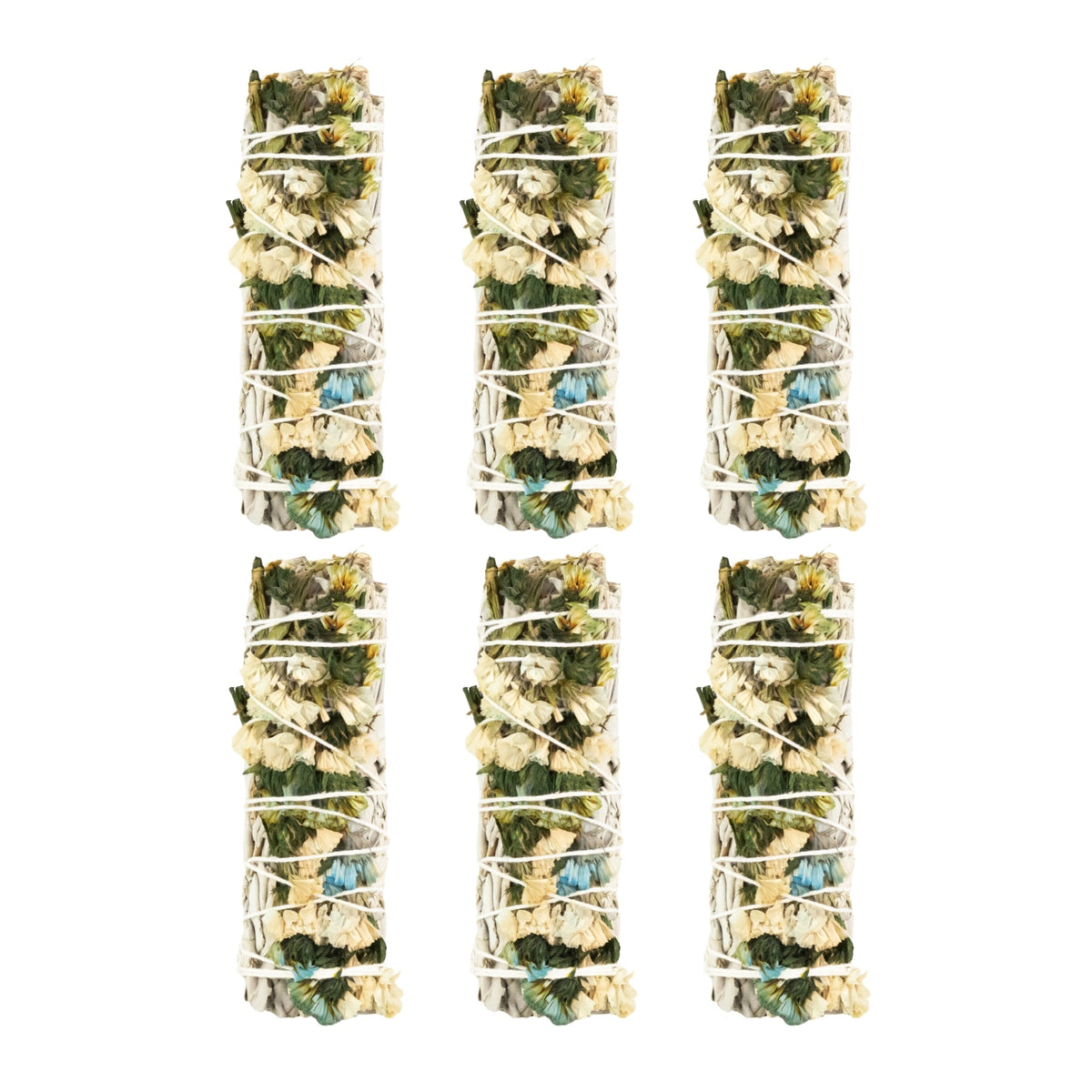 White Sage With Blue Sinuata Smudge Stick | Smudging | Wiccan Center