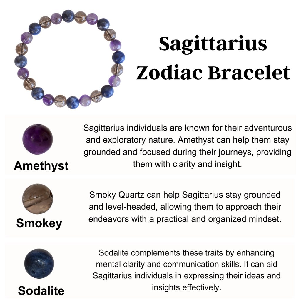 Sagittarius Zodiac Crystal Bracelet, Sagittarius Gifts | Bracelets | Wiccan Center