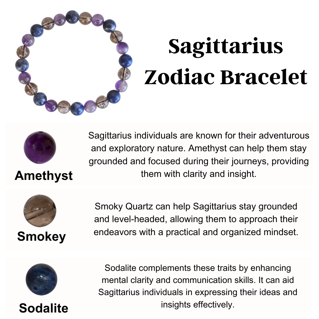 Sagittarius Zodiac Crystal Bracelet, Sagittarius Gifts | Bracelets | Wiccan Center