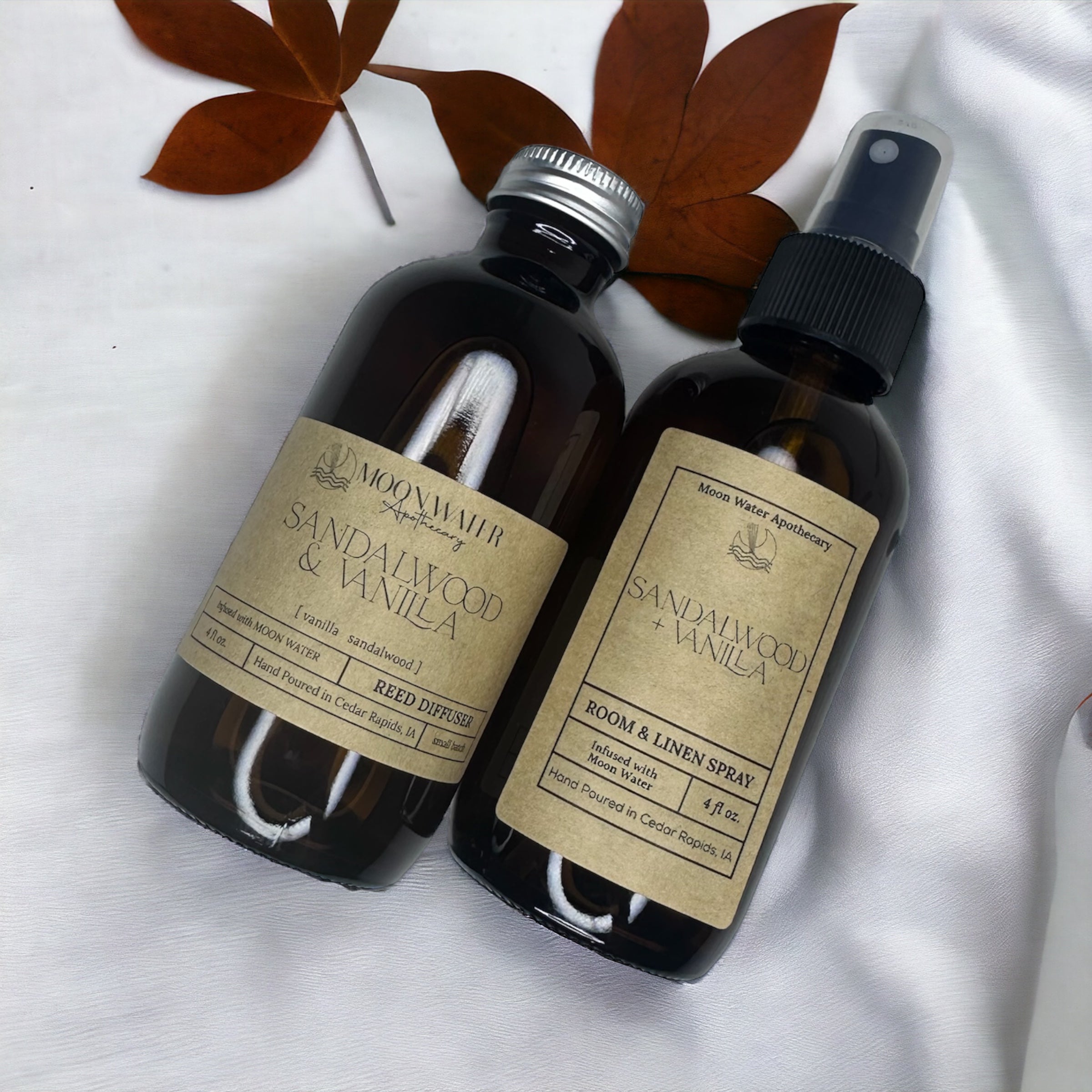 Sandalwood + Vanilla - REED DIFFUSER -- by Moon Water Apothecary! | | Wiccan Center