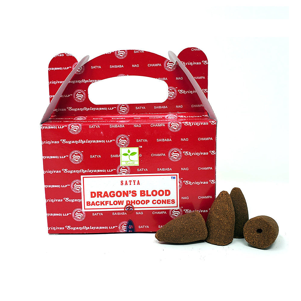 Satya Dragon's Blood Dhoop Backflow Cones | Incense | Wiccan Center