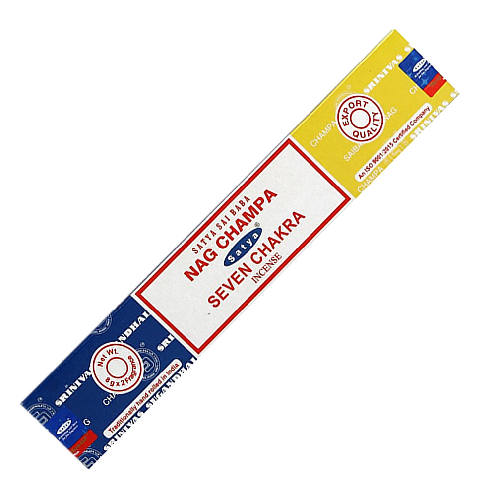 Satya Nag Champa Seven Chakra Incense Sticks 16 gm | Incense | Wiccan Center