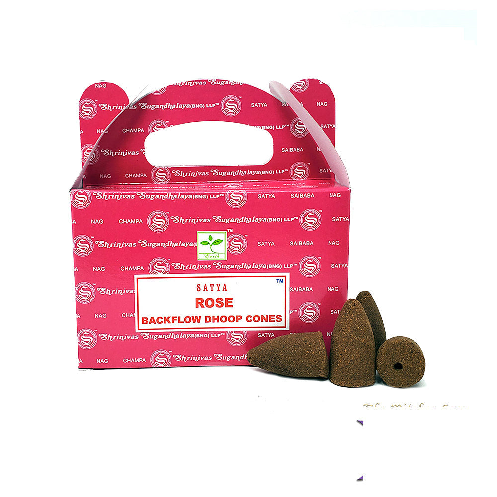 Satya Rose Dhoop Backflow Cones | Incense | Wiccan Center