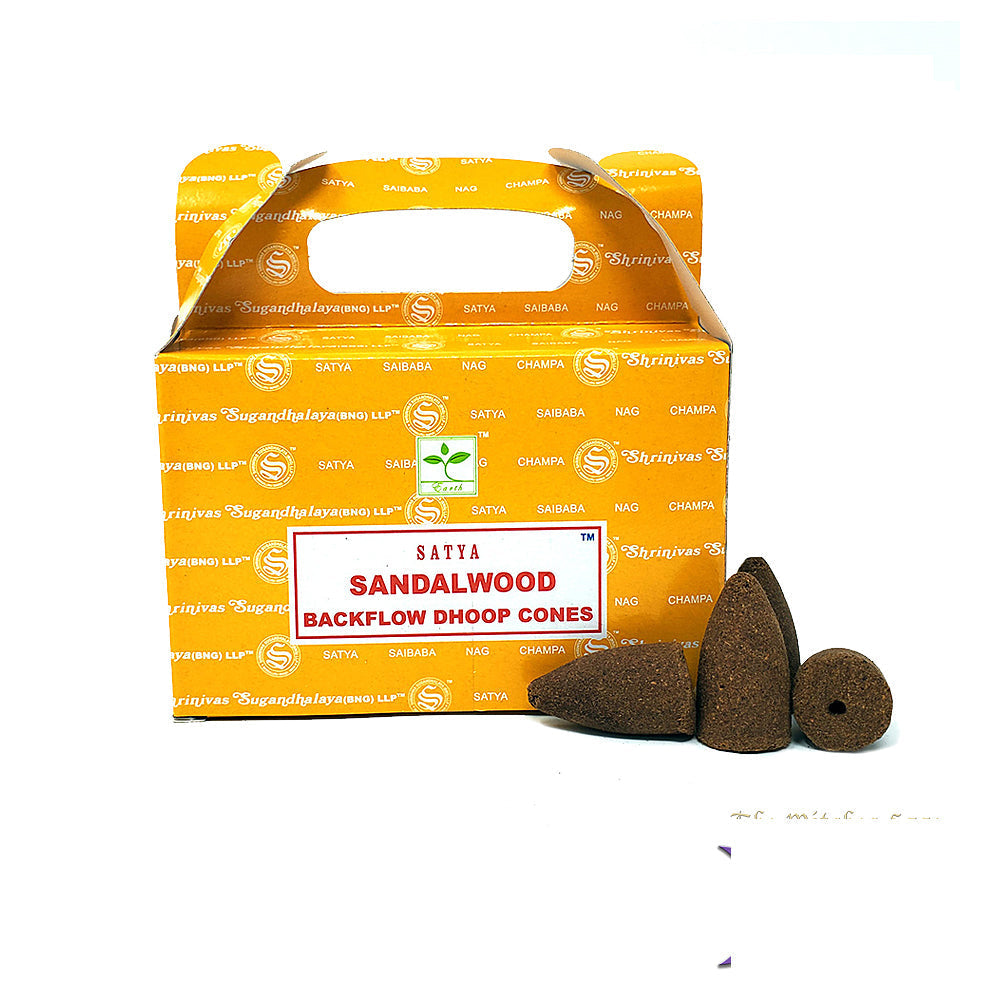 Satya Sandalwood Dhoop Backflow Cones | Incense | Wiccan Center