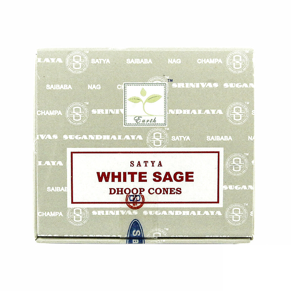 Satya White Sage Dhoop Incense Cones | Incense | Wiccan Center