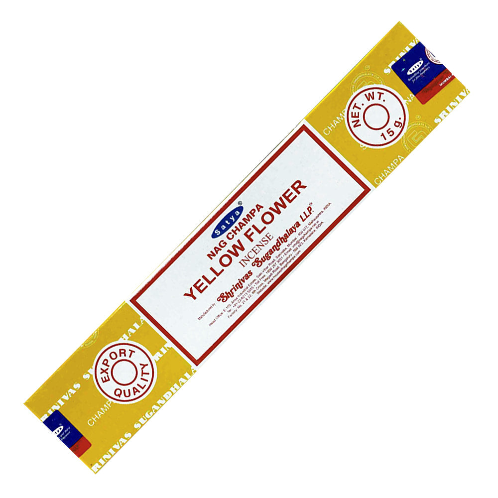 Satya Yellow Flower Incense Sticks 15 gm | Incense | Wiccan Center