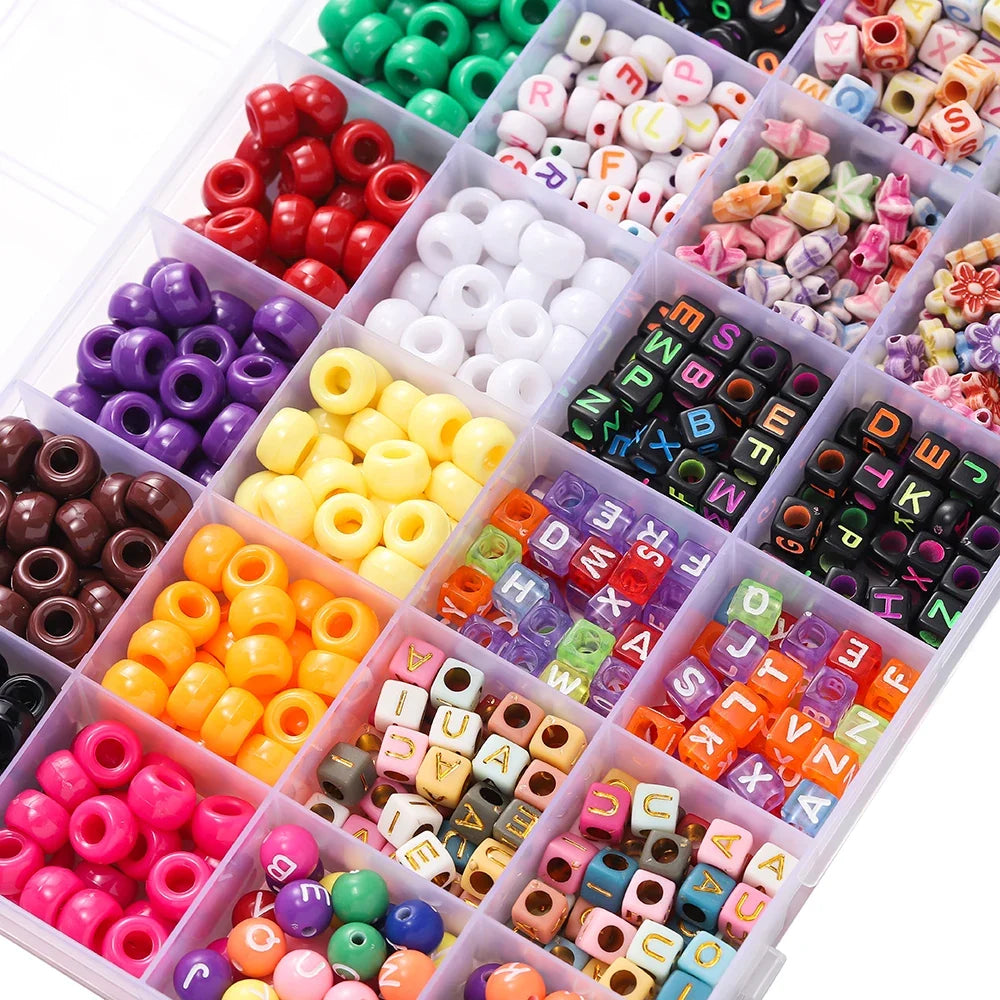 680PCS Colorful Acrylic Pony Beads & Square Letter Clay Spacer Beads – DIY Bracelet & Necklace Jewelry Making Kit | | Wiccan Center