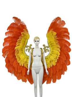 The Stardust Phoenix Wings – Deluxe Feathered Samba Backpiece & Stage Wings | Back Pieces | Wiccan Center