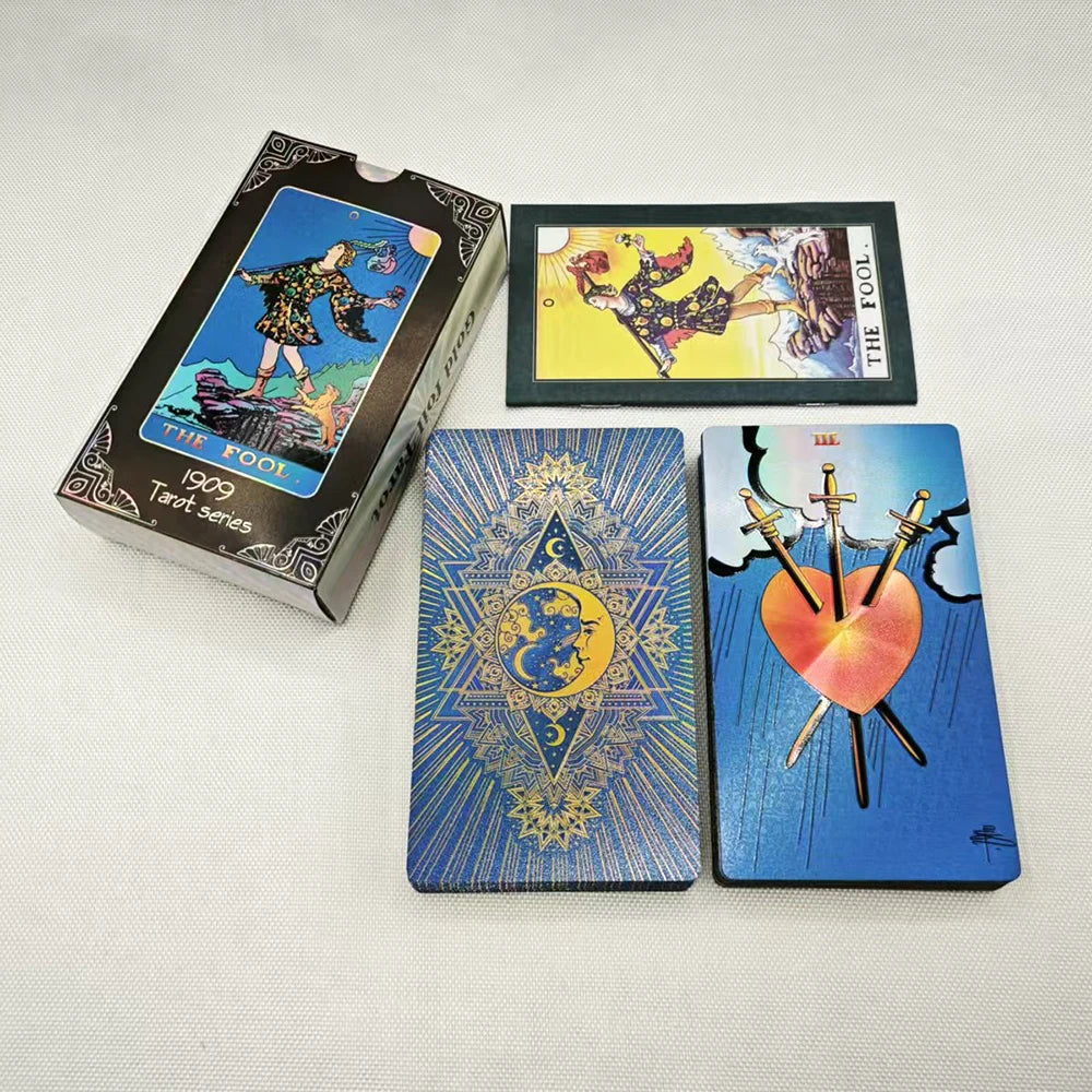 Cost Worthy Luxe Gold Foil Tarot Deck With Nice Plastic Package Board Game of Oracle Cards For Beginners | | Wiccan Center