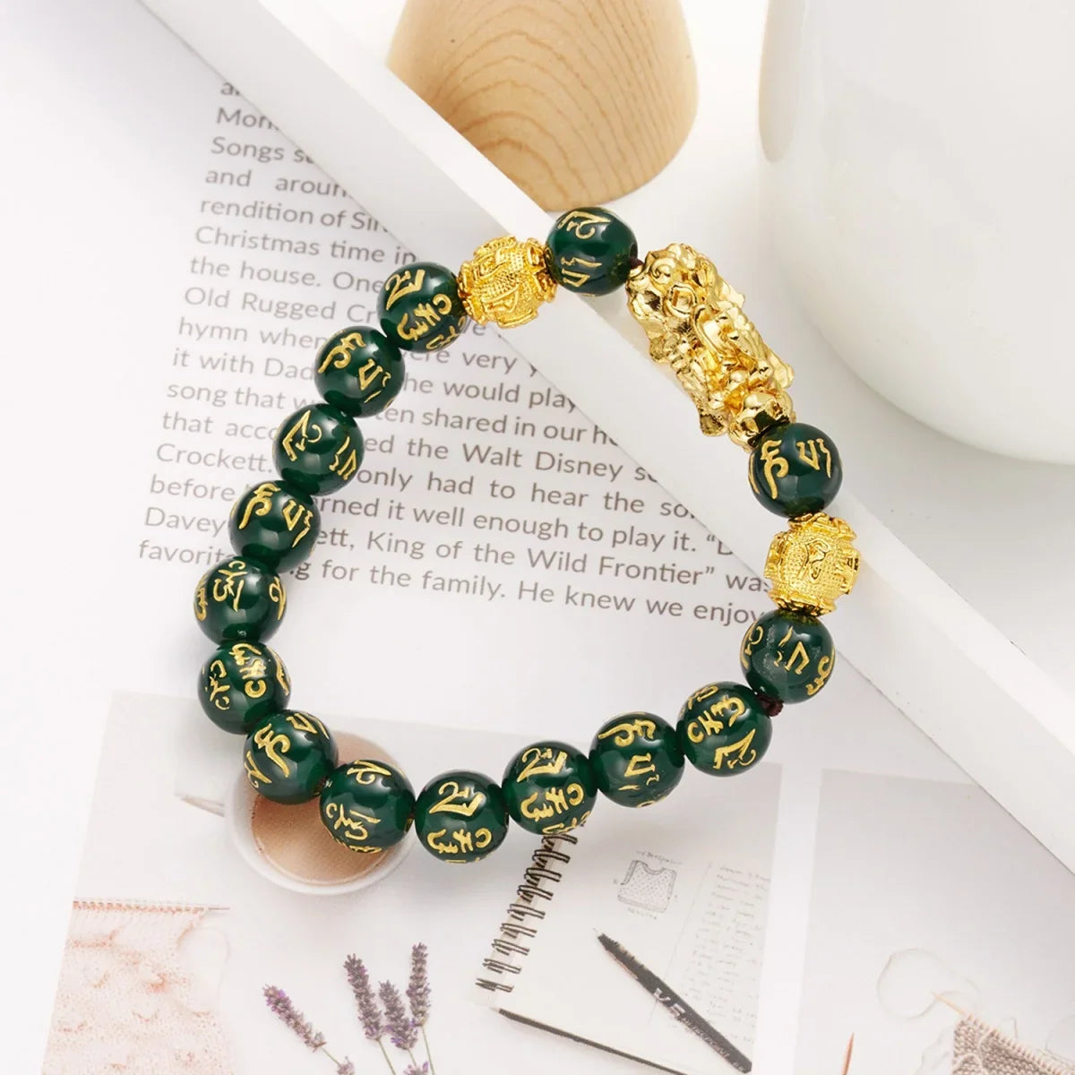 Feng Shui Gold Color Pixiu Bracelet For Women Men Chinese Lucky Wealth Black Obsidian Crystal Natural Stone Beads Bangle Jewelry