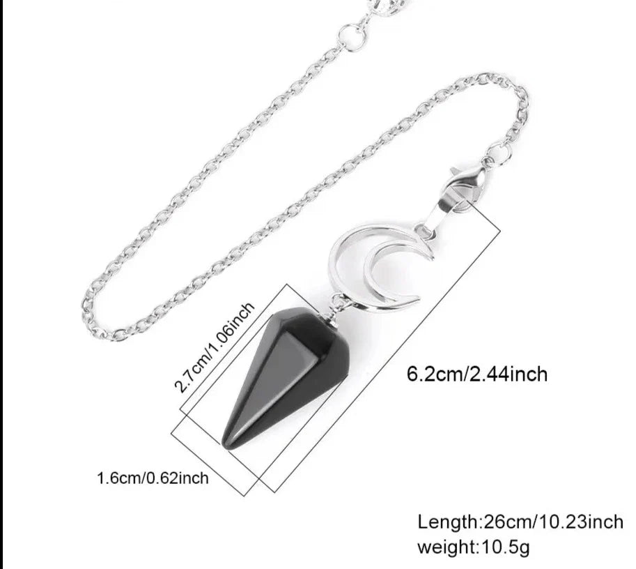 Crystal Crescent Moon Pendulums | Pendulums | Wiccan Center