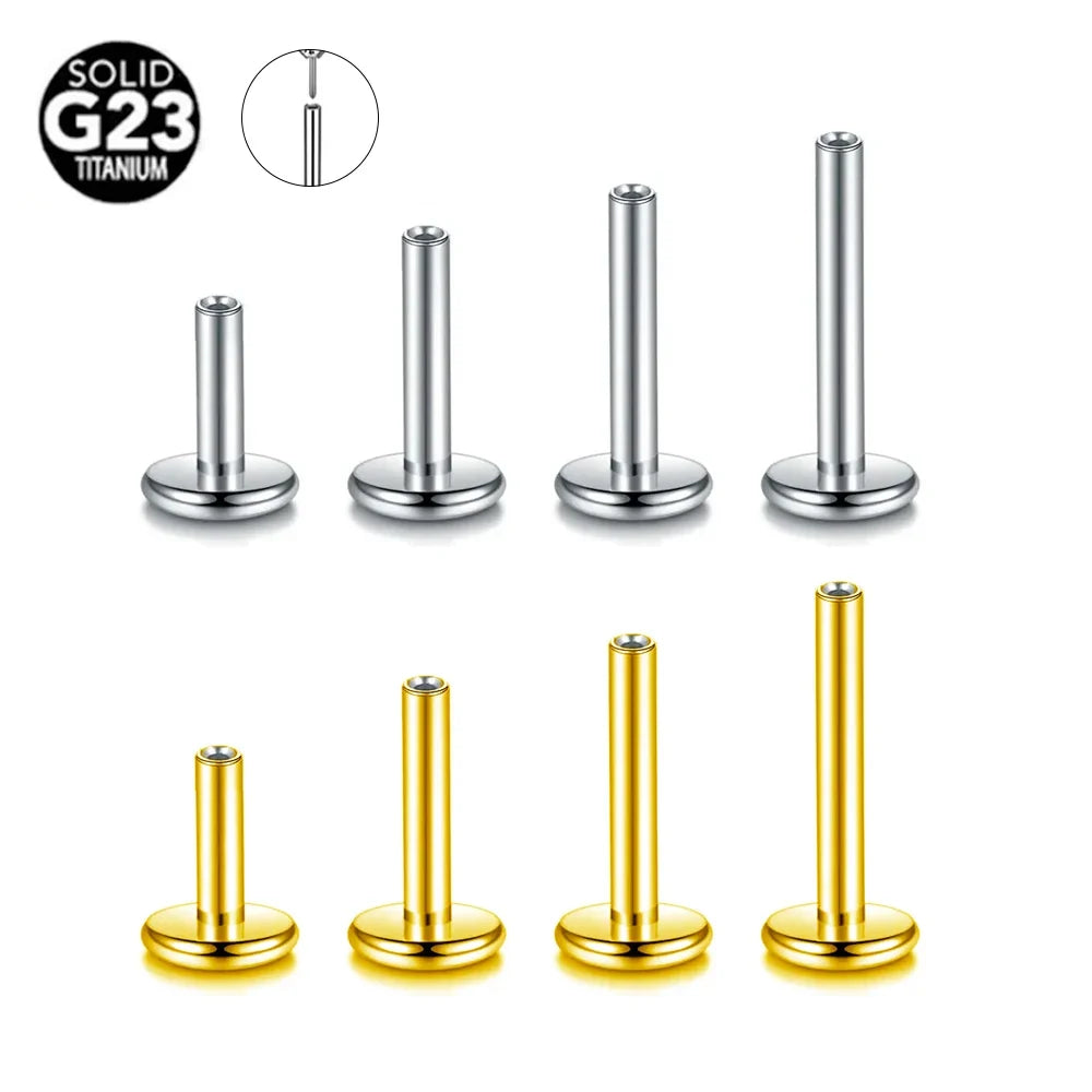 Threadless Labret Rod Piercing G23 Titanium Push In Stud Cartilage Flatback Nose Stud Piercing Body Jewelry | | Wiccan Center