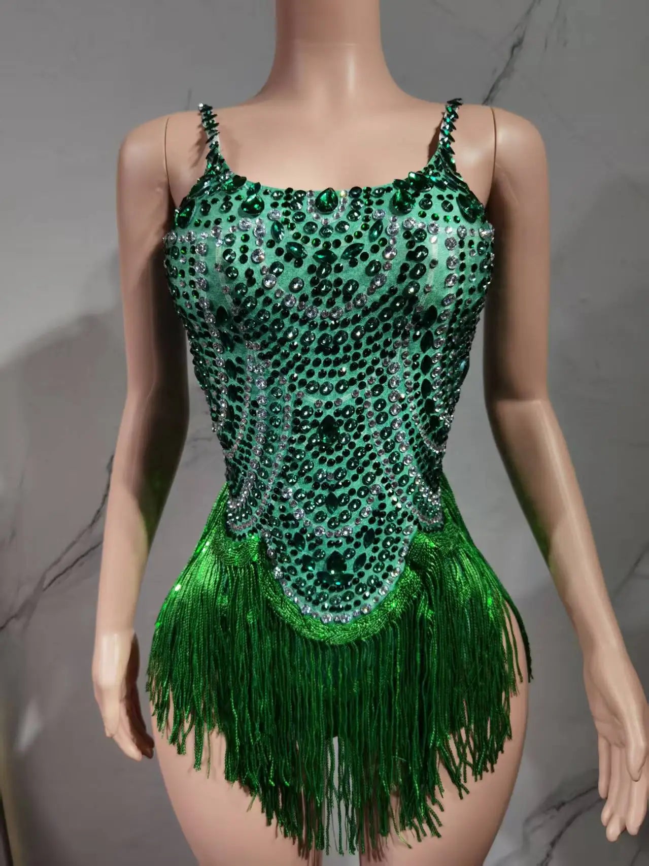 The Stardust Festival Fringe Bodysuit – Luxury Rhinestone Tassel Showgirl Costume | Bodysuit | Wiccan Center