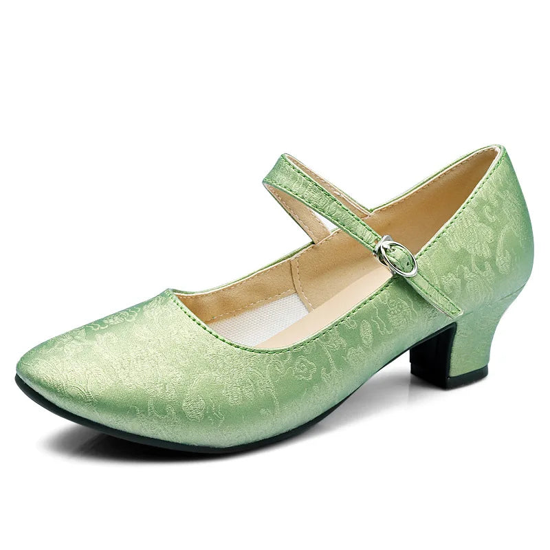 The Stardust Blossom Chinoiserie Dance Pump – Vintage Latin & Cabaret Heel | Shoes | Wiccan Center