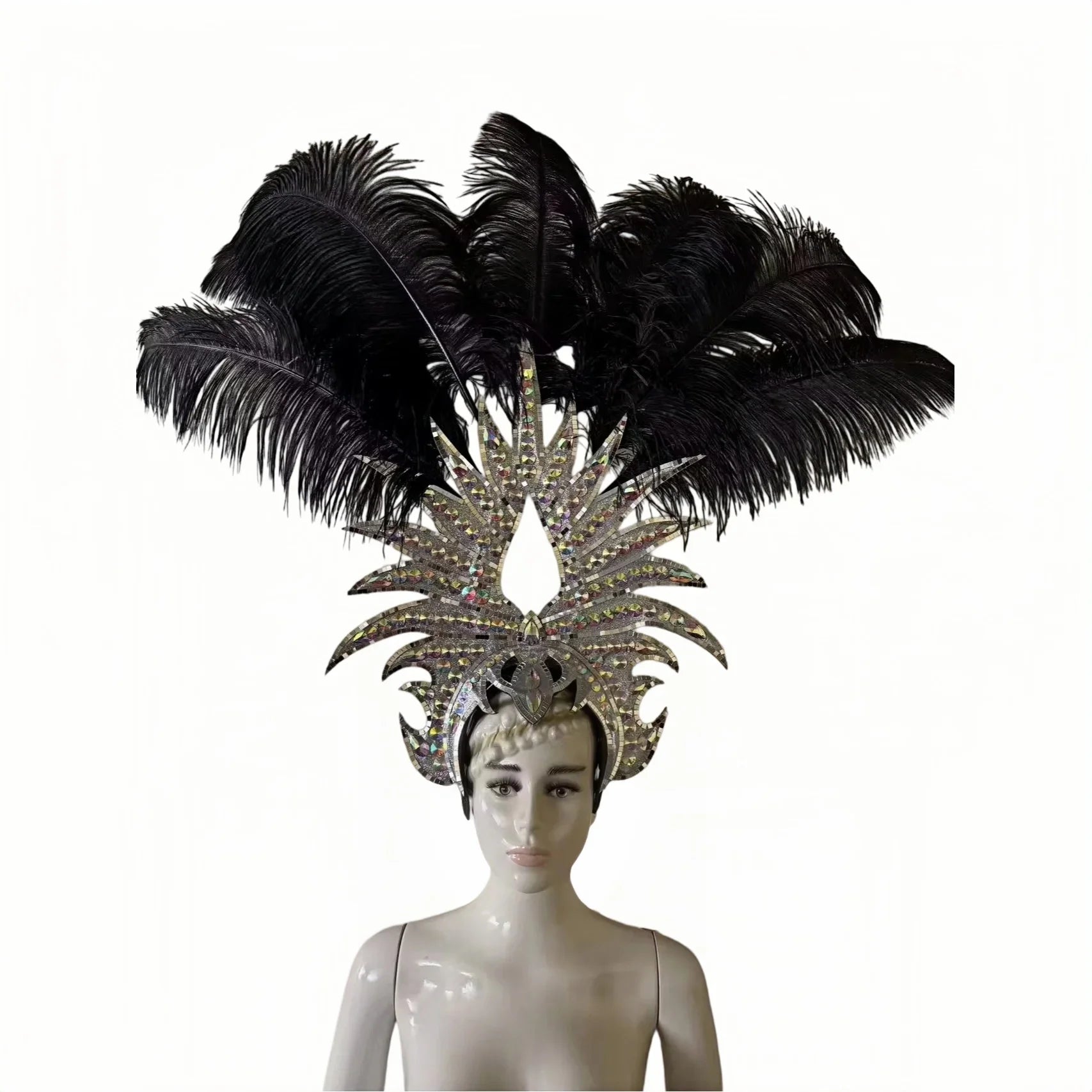 The Stardust Majestic Feather Crown – Carnival & Cabaret Stage Headdress | | Wiccan Center