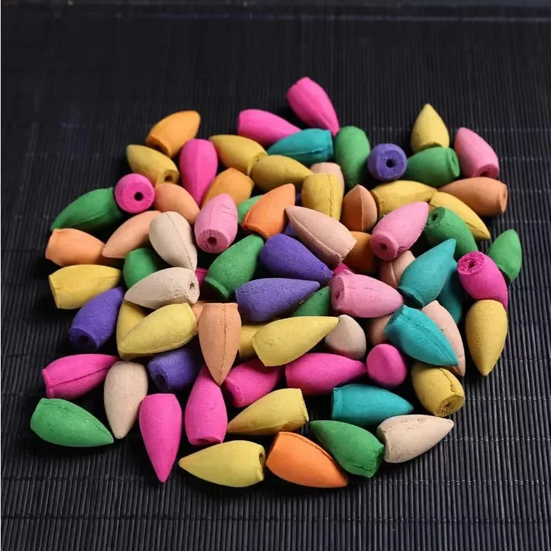 Backflow Incense Holder Waterfall Incense Burner Home Decor Aromatherapy Ornament Incense Cones with Backflow Incense Cones
