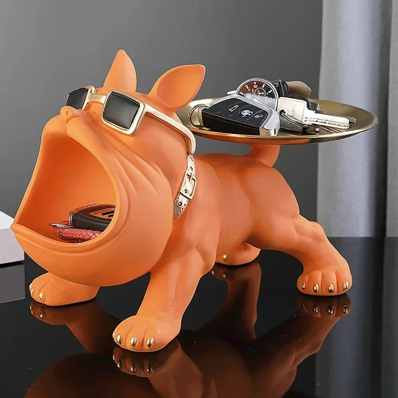 30cm/11.8inch Home Decor Bulldog Figurine Dog Statue Key Storage Box Animal Ornament Resin Craft Art Figurine Puppy Sculpture | | Wiccan Center