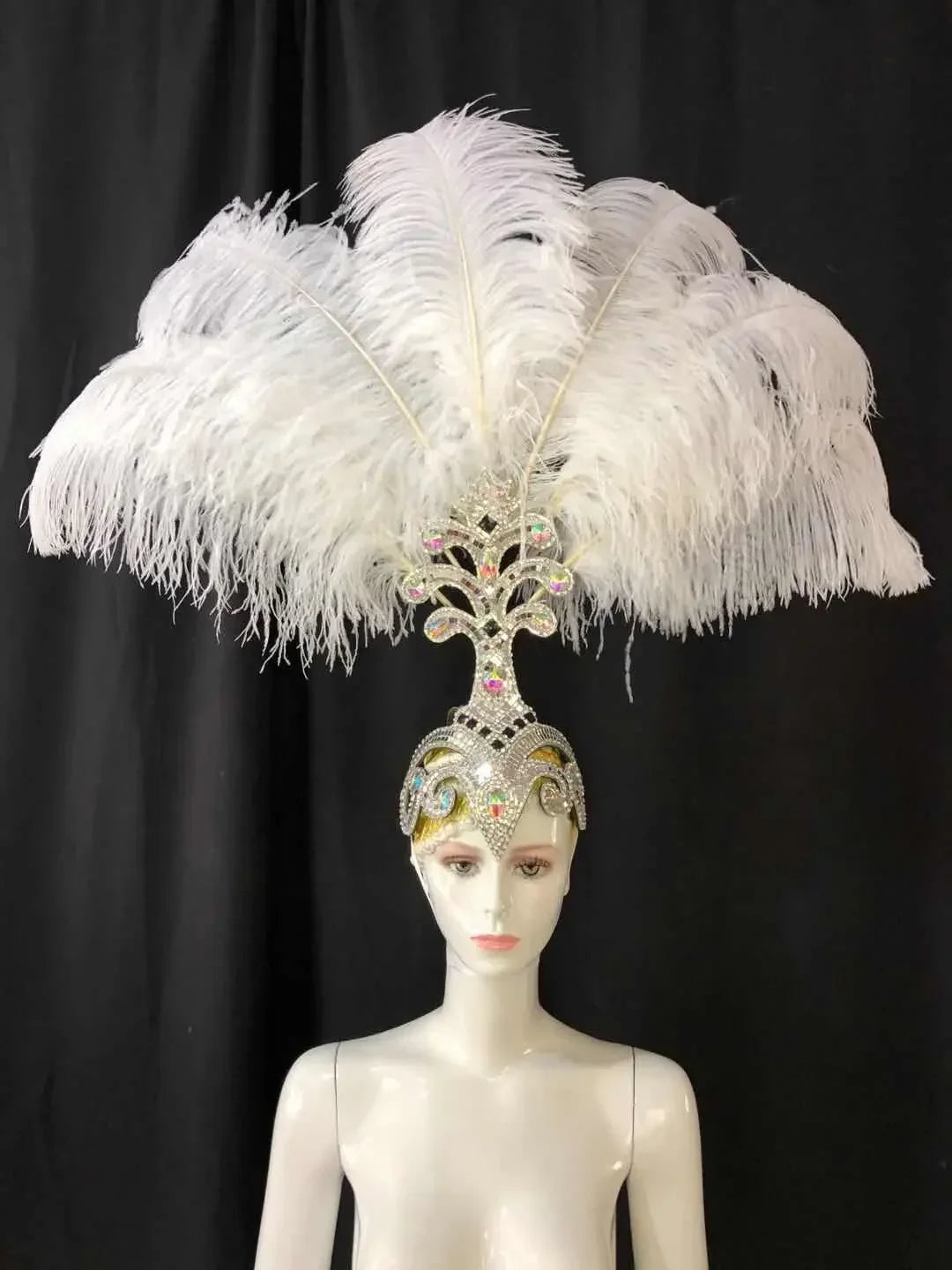 The Stardust Samba Queen – Premium Feathers & Rhinestones Carnival Headdress | Headdress | Wiccan Center