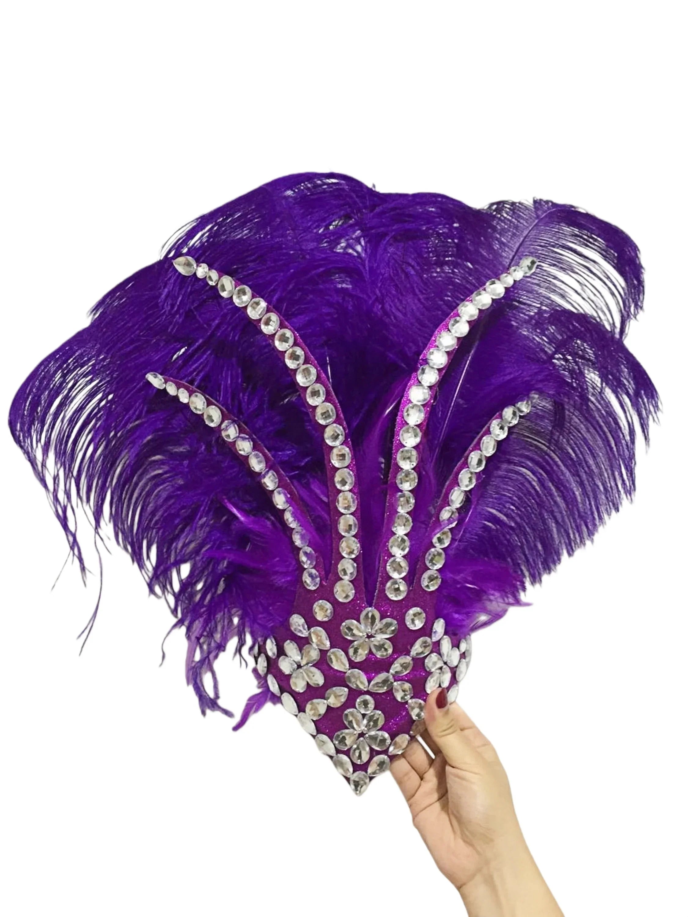 The Stardust Dionysia – Classic Feathered Samba Carnival & Masque Crown | Headdress | Wiccan Center