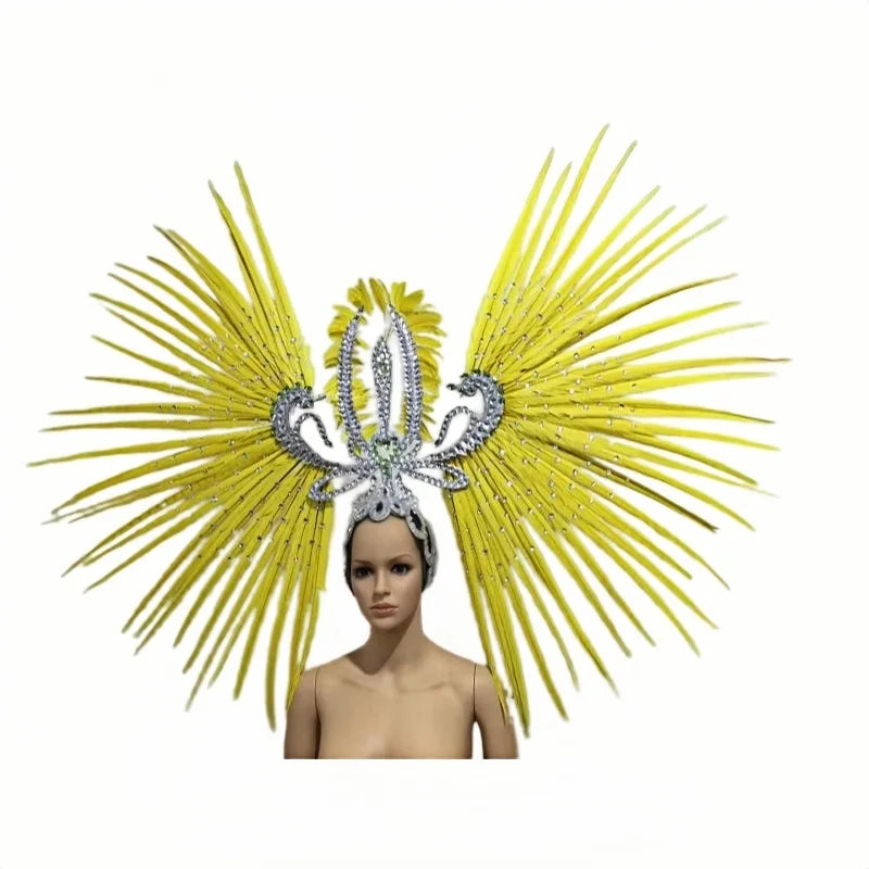 The Stardust Tropicana Samba Crown – Feather & Rhinestone Stage Headdress | Headdress | Wiccan Center