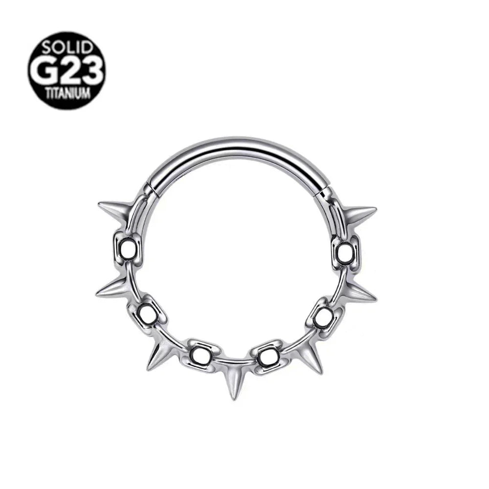 G23 Titanium Bee Septum Nose Ring Piercing Body Jewelry 16G Moon Segment Snake Clicker Helix Ear Cartilage Heart Daith Hoop | | Wiccan Center