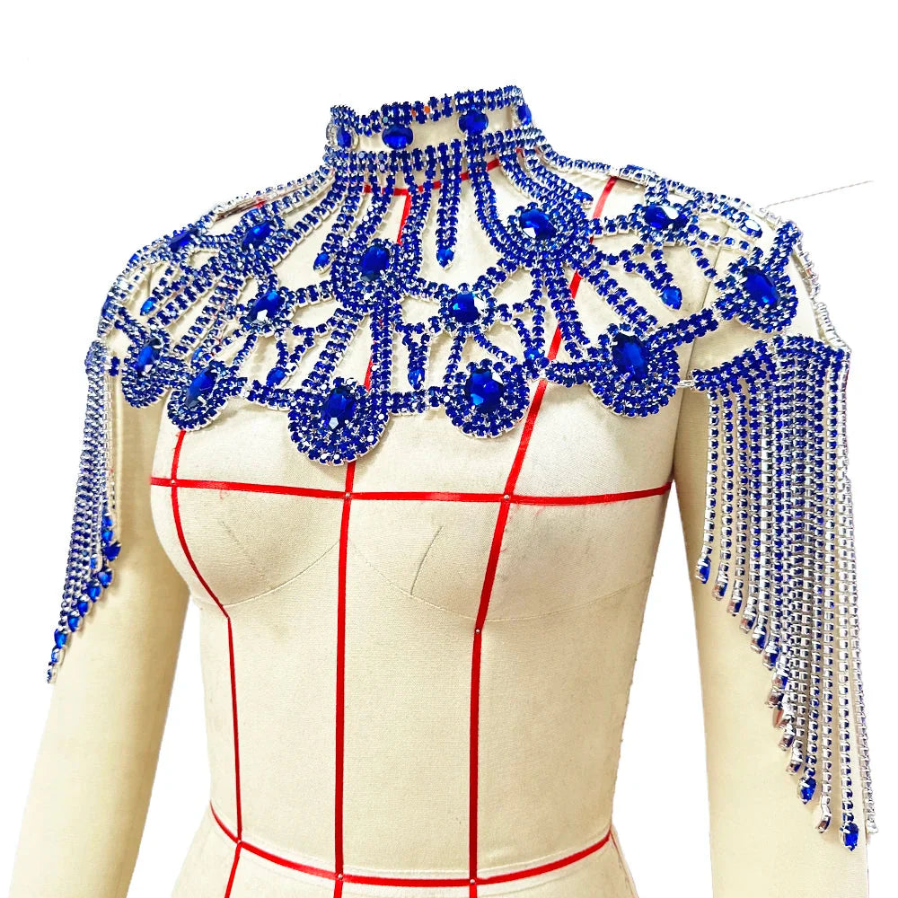 Rhinestone Crystal Drop Shoulder Tassel Body Adornment | Body Chains | Wiccan Center